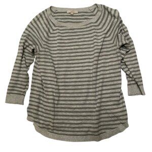 LOFT Plus Striped Luxe Knit Shirttail Tunic Sweater